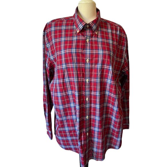 Saddlebred Plaid Collared Button Down Sz XL Mens Long Sleeve w/ Front Pocket - Picture 5 of 8
